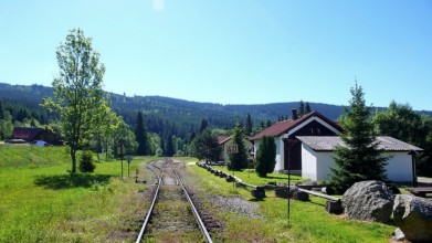 Kubova huť, nejvyšší stanice železnice v Česku