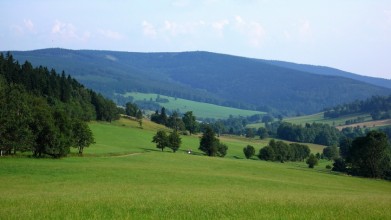 Údolí Horních Albeřic, v pozadí Rýchory