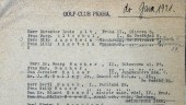 Seznam členů Golf Clubu Praha z roku 1931